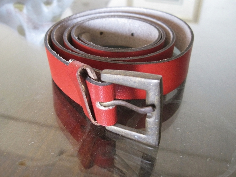 Soft deep red leather belt that I bought.